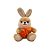 Coelho de Pelúcia Bege com Laço Laranja Segurando Cenoura - 26x16cm - 1 unidade - Rizzo - Imagem 2