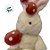 Coelho de Pelúcia Branco Segurando Cogumelo - 38x19x11cm - 1 unidade - Rizzo - Imagem 2