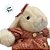 Coelho de Pelúcia Branco com Vestido Xadrez - Vermelho - 31x23x8cm - 1 unidade - Rizzo - Imagem 2