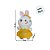 Coelho de Pelúcia Branco de Vestido Sweet - Amarelo - 26,5x13x7,5cm - 1 unidade - Rizzo - Imagem 3