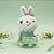 Coelho de Pelúcia Branco de Vestido Sweet - Verde - 26,5x13x7,5cm - 1 unidade - Rizzo - Imagem 1