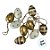 Ovinhos de Páscoa Decorativos para Pendurar - Poá e Listras - Branco e Dourado - 4x2cm - 9 unidades - Cromus - Rizzo - Imagem 2