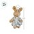 Mini Coelha Para Pendurar Bege - Vestido Florido - 20cm - 1 unidade - Rizzo - Imagem 3