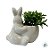 Vaso Decorativo Páscoa de Porcelana - Coelho com Planta Artificial - Branco - 10,5x10cm - 1 unidade - Rizzo - Imagem 4