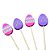 Palito Decorativo Para Petisco - Ovinhos de Páscoa - Roxo e Rosa - 14cm - 20 unidades - Rizzo - Imagem 4