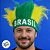 Peruca Brasil - Topete com Faixa Verde - Copa do Mundo - 1 unidade - Rizzo - Imagem 1