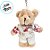 Chaveiro Urso de Pelúcia - Macacão e Camisa Estampa Rosas - 8x11x4cm - 1 unidade - Rizzo - Imagem 3