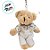 Chaveiro Urso de Pelúcia - Macacão e Camisa Florida - 8x11x4cm - 1 unidade - Rizzo - Imagem 2