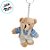 Chaveiro Urso de Pelúcia - Macacão e Camisa Xadrez - Azul - 8x11x4cm - 1 unidade - Rizzo - Imagem 3