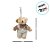 Chaveiro Urso de Pelúcia - Macacão e Camisa Xadrez - Marrom - 8x11x4cm - 1 unidade - Rizzo - Imagem 4