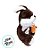 Coelho de Pelúcia com Laço e Cenoura - Marrom - 13x20x12cm - 1 unidade - Rizzo - Imagem 3