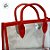 Sacola Transparente PVC com Alça de Couro Vermelho - 28x14x23cm - 1 unidade - Rizzo - Imagem 3
