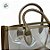 Sacola Transparente PVC com Alça de Couro Dourado - 28x14x23cm - 1 unidade - Rizzo - Imagem 3