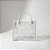 Sacola Transparente PVC com Alça de Couro Branco - 22x11x19cm - 1 unidade - Rizzo - Imagem 1