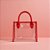 Sacola Transparente PVC com Alça de Couro Vermelho - 22x11x19cm - 1 unidade - Rizzo - Imagem 1