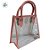 Sacola Transparente PVC com Alça de Couro Rosa - 22x11x19cm - 1 unidade - Rizzo - Imagem 2