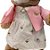 Coelho de Pelúcia Bege de Vestido - Branco e Rosa - 39cm - 1 unidade - Rizzo - Imagem 3
