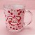 Caneca de Vidro Transparente - Rosa Claro - Te Amo - 320ml - 1 unidade - Rizzo - Imagem 1