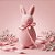 Enfeite Decorativo de Páscoa - Coelho de Pó de Flocagem - Rosa - 14x5cm - 1 unidade - Rizzo - Imagem 1