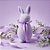 Enfeite Decorativo de Páscoa - Coelho de Pó de Flocagem - Lilás - 14x5cm - 1 unidade - Rizzo - Imagem 1