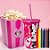 Kit Cinema - Balde de Pipoca e Copo de Colorir com Giz - Minnie Mouse - 1 unidade - Rizzo - Imagem 1