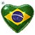 Balão de Festa Microfoil Coração - Verde e Amarelo - Bandeira do Brasil - 45cm - 50 unidades - Rizzo - Imagem 2