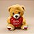 Urso de Pelúcia com Coração Decorado - Marrom Claro - 18x23x17cm - 1 unidade - Rizzo - Imagem 1
