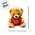 Urso de Pelúcia com Coração Decorado - Marrom Claro - 18x23x17cm - 1 unidade - Rizzo - Imagem 3