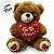 Urso de Pelúcia com Coração Decorado - Marrom - 18x23x17cm - 1 unidade - Rizzo - Imagem 2