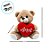 Urso de Pelúcia com Coração Amor - Bege - 17x21x12cm - 1 unidade - Rizzo - Imagem 3