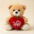 Urso de Pelúcia com Coração Amor - Marrom Claro - 17x21x12cm - 1 unidade - Rizzo - Imagem 1