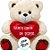 Urso de Pelúcia Grande com Coração e Frase - Branco - 40x41x32cm - 1 unidade - Rizzo - Imagem 5