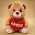 Urso de Pelúcia com Coração - Marrom Claro - 14x17x11cm - 1 unidade - Rizzo - Imagem 1