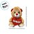 Urso de Pelúcia com Coração - Marrom Claro - 14x17x11cm - 1 unidade - Rizzo - Imagem 3