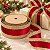 Fita Aramada Decorativa de Natal - Trilho Vermelho com Borda Dourada - 6,3cm x 9,14m - 1 unidade - Rizzo - Imagem 1