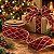 Fita Aramada Decorativa de Natal - Vermelho e Glitter Dourado - 6,3cm x 9,14m - 1 unidade - Rizzo - Imagem 1