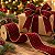 Fita Aramada Decorativa de Natal - Vermelha com Pingos Dourados - 6,3cm x 9,14m - 1 unidade - Rizzo - Imagem 1