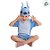 Fantasia Infantil Stitch - Macacão Curto e Touca - M de 6 a 8 anos - Disney Original - 1 unidade - Novabrink  - Rizzo - Imagem 4