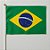 Bandeira de Tecido com Haste - Brasil - 90cm - 12 unidades - Rizzo - Imagem 1