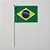 Bandeira de Tecido com Haste - Brasil - 60cm - 12 unidades - Rizzo - Imagem 1