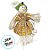 Espeto para Jardim Espantalho de Festa Junina -  Vestido Laranja - 12x31cm - 1 unidade - Rizzo - Imagem 2