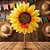 Enfeite Decorativo Espeto para Jardim Girassol M - Laço Laranja - 76x42x3cm - 1 unidade - Cromus - Rizzo - Imagem 1