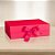 Caixa de Papel Rígido Retangular com Imã e Fita  - Pink - M 28,2x20,2x9,2cm - 1 unidade - Rizzo - Imagem 1