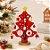 Enfeite de Madeira - Árvore de Natal Vermelha - 14x10,5cm - 1 unidade - Rizzo - Imagem 1