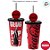 Copo de Plástico com Tampa e Canudo Pin Coca Cola - Vermelho - 500ml - 1 unidade - Plasútil - Rizzo - Imagem 2