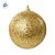 Bola de Natal - Trabalhada Dourado com Gliter e Lantejoulas - 12cm - 2 unidades - Cromus - Rizzo - Imagem 3