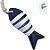 Enfeite Decorativo de Madeira - Chaveiro de Peixe - Azul Escuro - 8x3,5cm - 1 unidade - Rizzo - Imagem 3