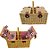 Kit Cesta de Pic Nic 2 serviços - 13 peças e Porta Garrafas embutidos - 25x48x34cm - 1 unidade - Rizzo - Imagem 1