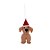 Enfeite para Pendurar Cachorro Marrom com Gorro - 1 unidade - Cromus - Rizzo - Imagem 1