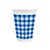 Copo de Plástico Xadrez Azul 200ml - 25 unidades - Kaixote - Rizzo Festas - Imagem 1